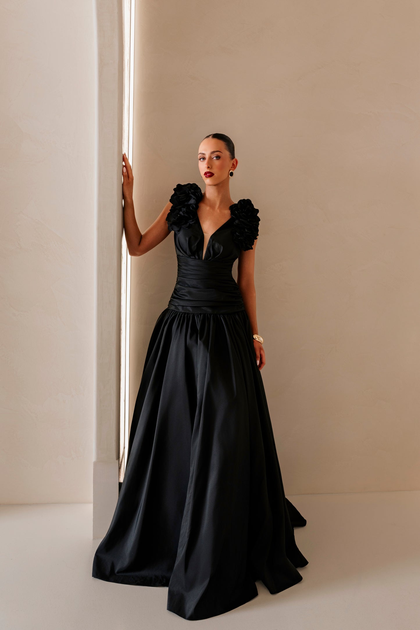 Rosette Plunging Gown