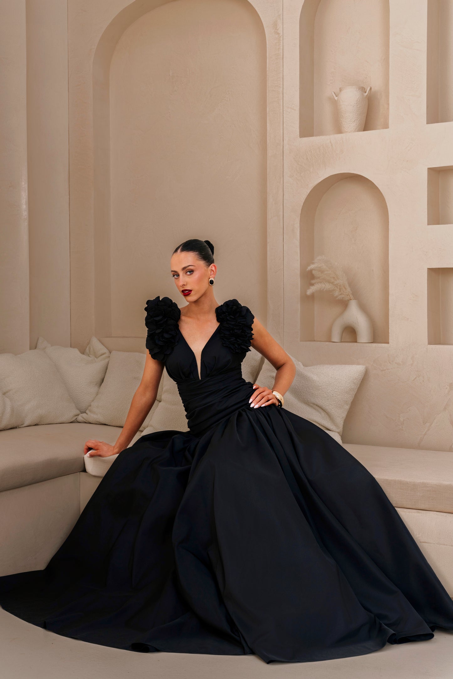 Rosette Plunging Gown