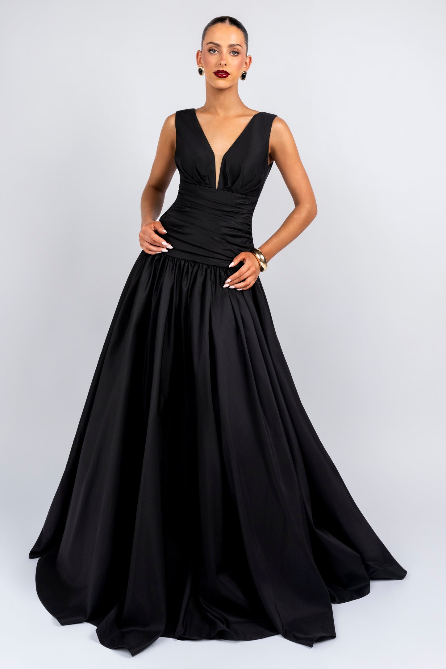 Rosette Plunging Gown