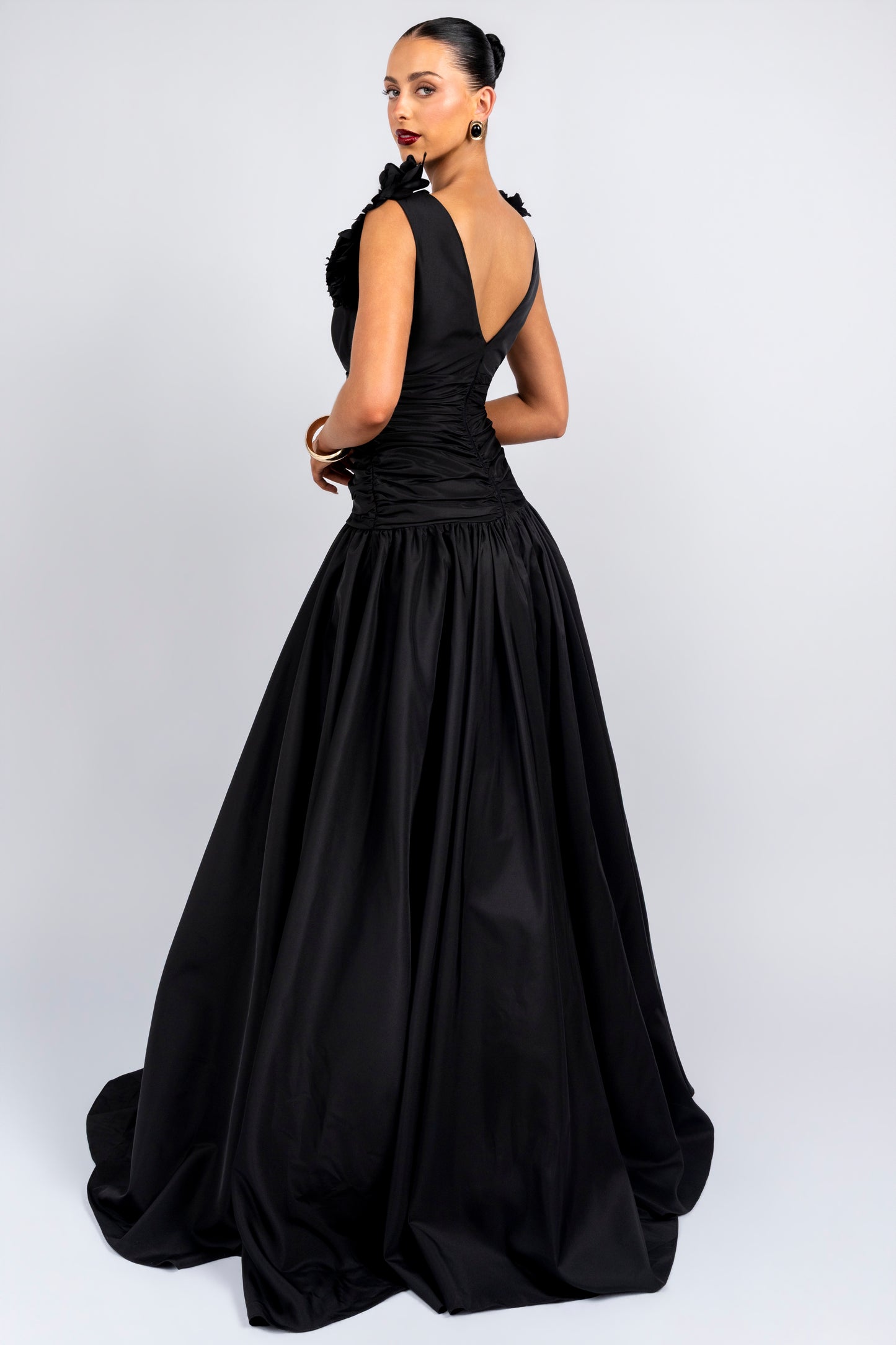 Rosette Plunging Gown