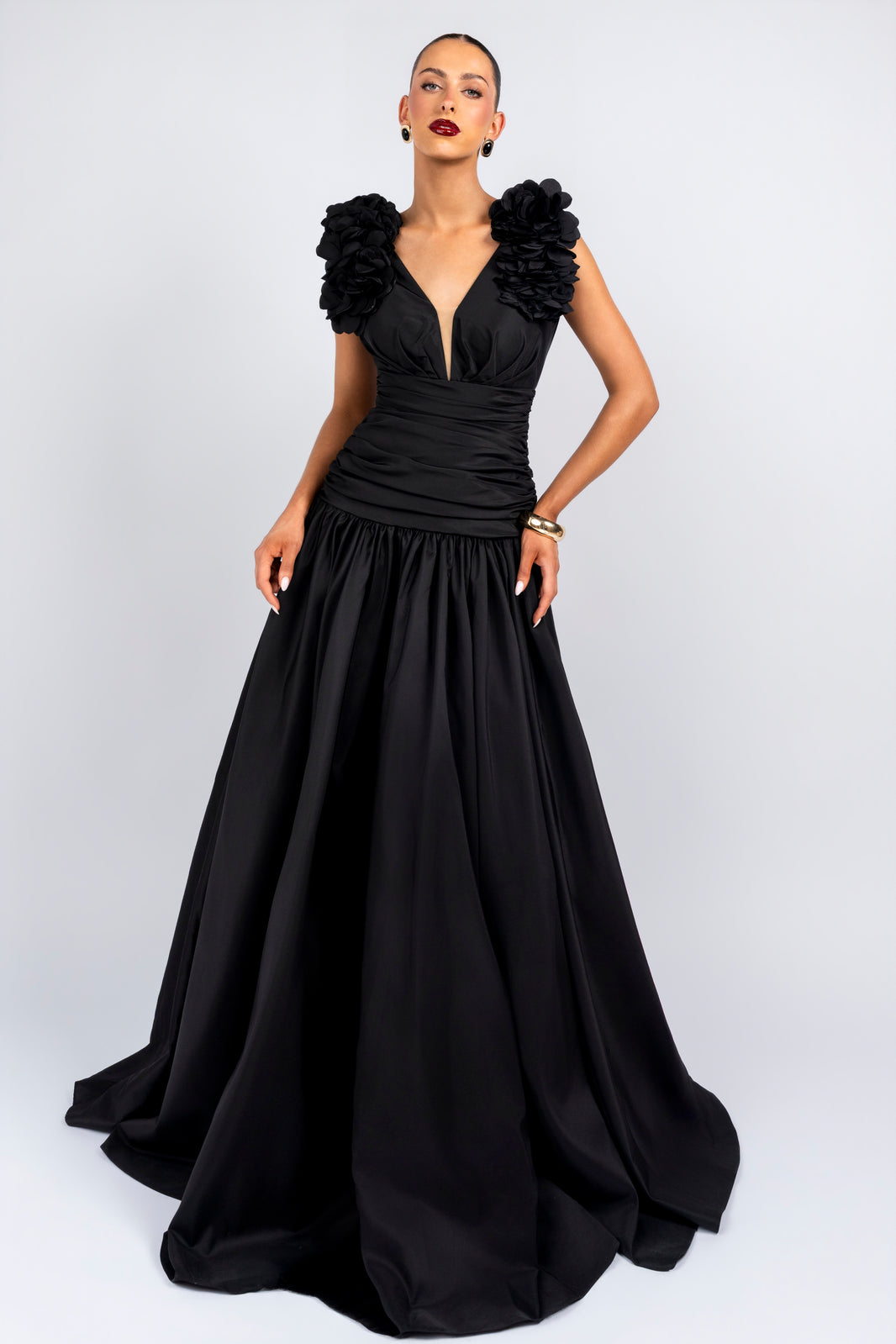Rosette Plunging Gown
