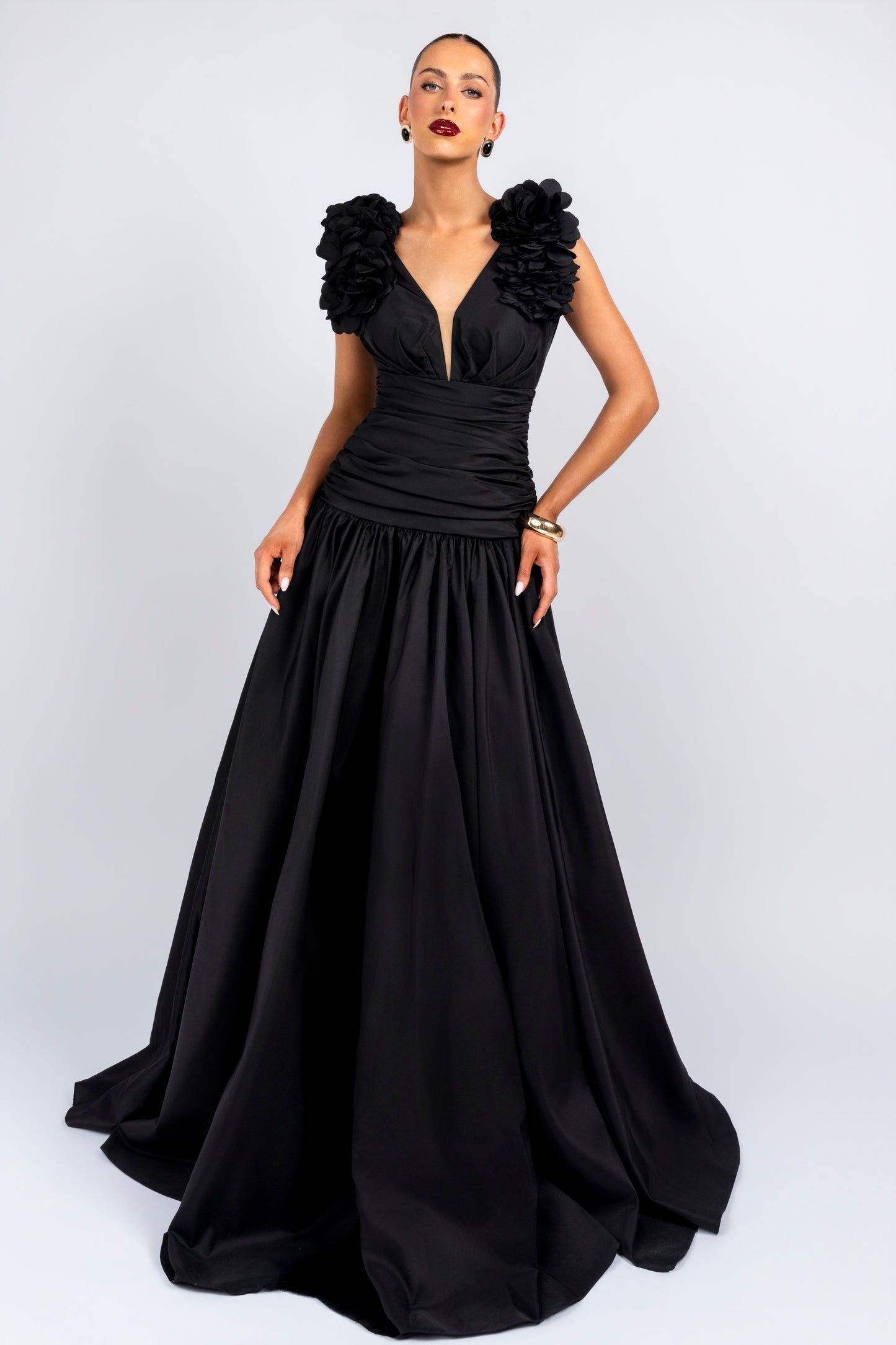 Rosette Plunging Gown