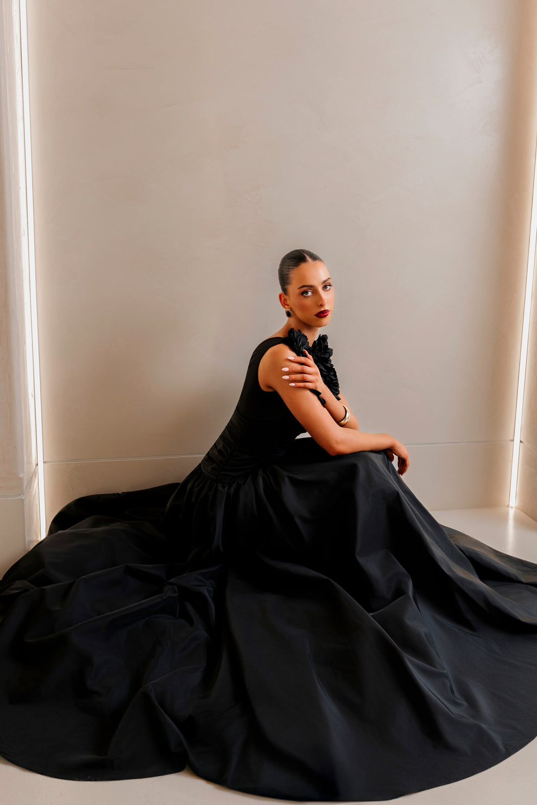 Rosette Plunging Gown